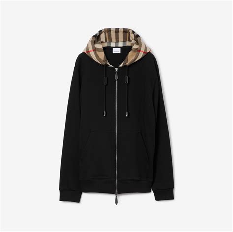 burberry vintage check lined zip front hoodie|burberry zip up hoodie black.